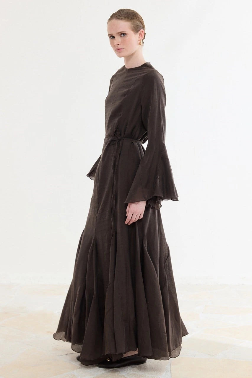 Amara Maxi Jurk in bruin