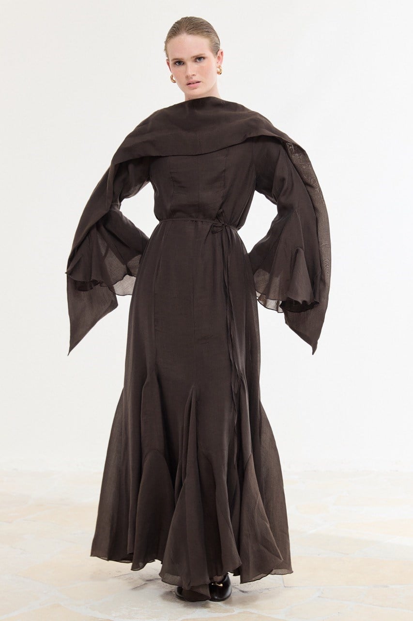 Amara Maxi Jurk in bruin