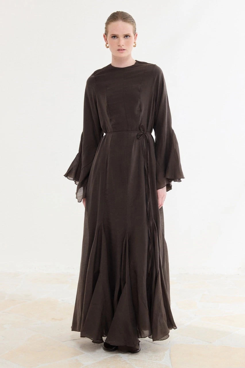 Amara Maxi Jurk in bruin
