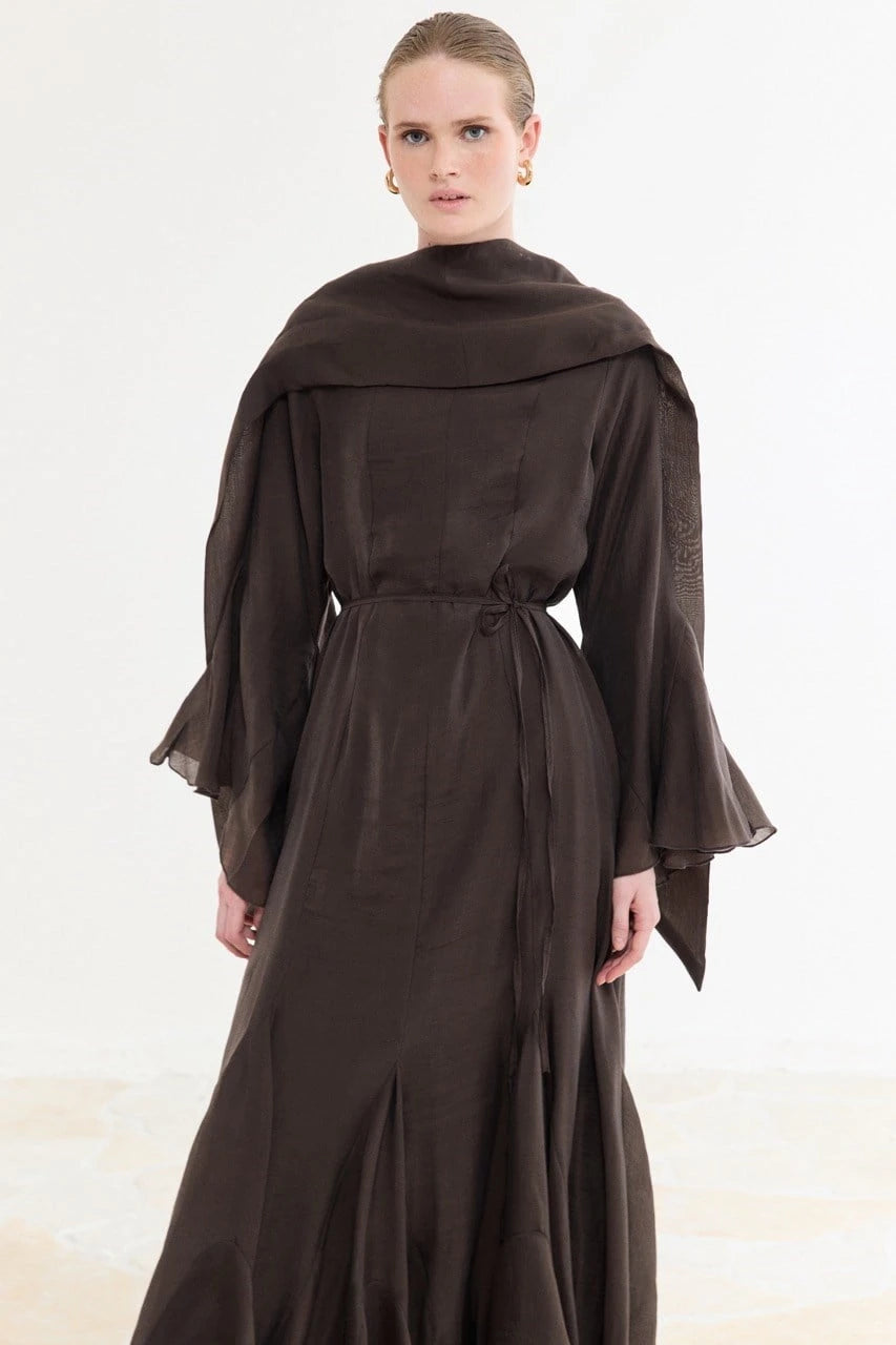 Amara Maxi Jurk in bruin