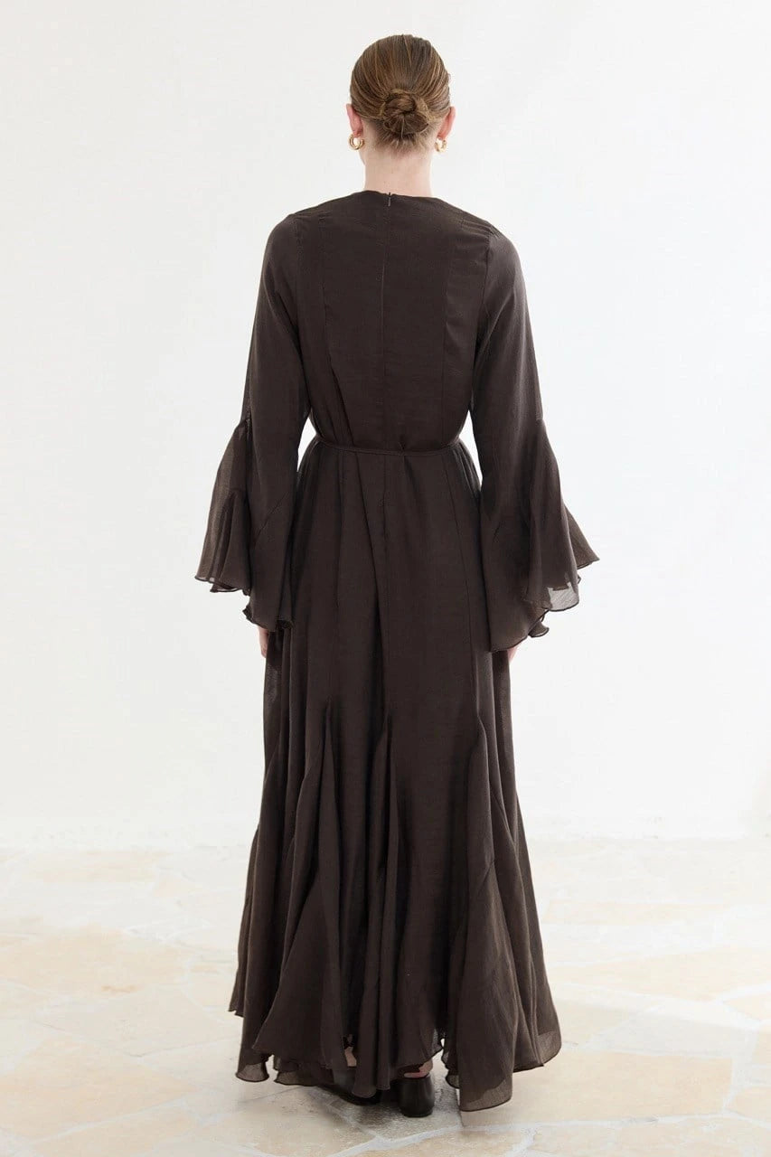 Amara Maxi Jurk in bruin